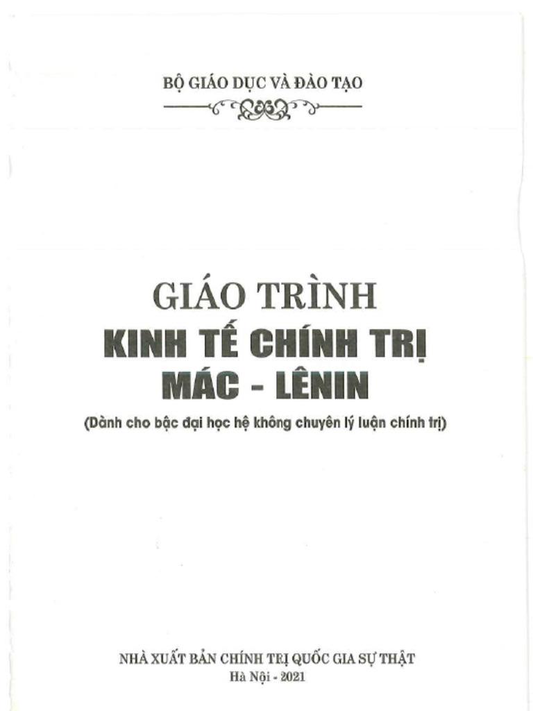 Sách giáo trình kinh tế chính trị mác - lênin không chuyên