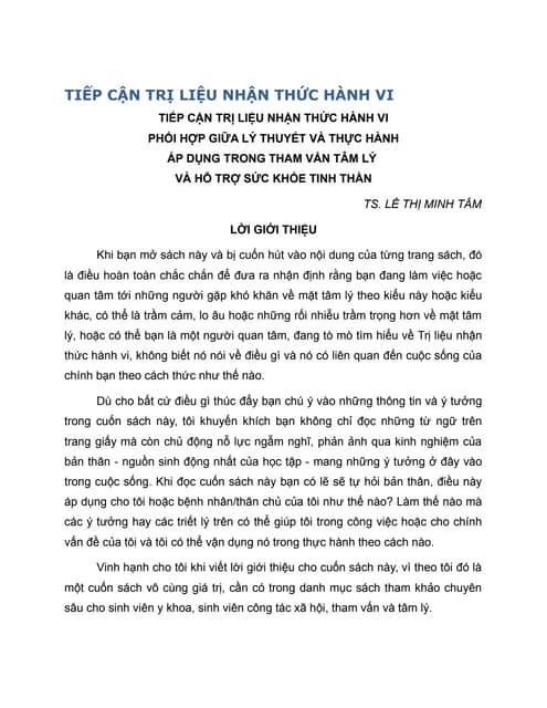 Sách tiếp cận trị liệu nhận thức hành vi