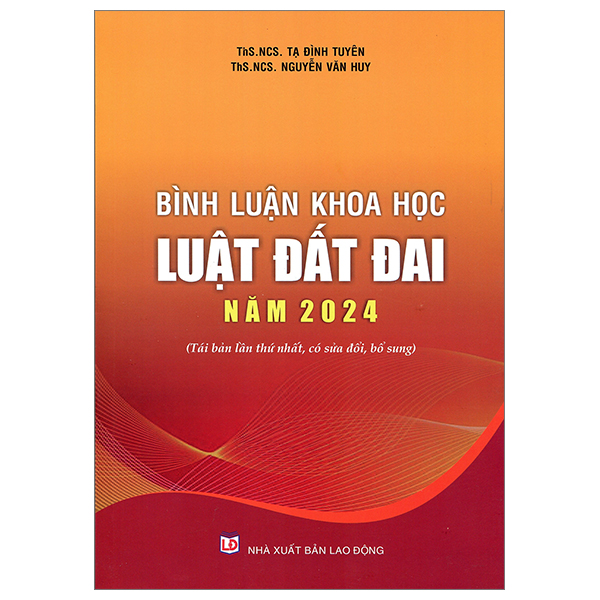 Ảnh bìa Sách bình luận luật đất đai 2024